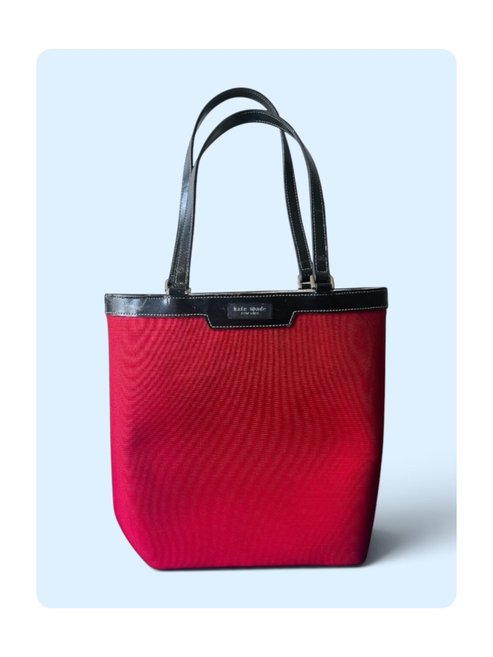 ★ Vintage Kate Spade New York Structured Nylon/Leather Shoulder Bag Red/Black ★